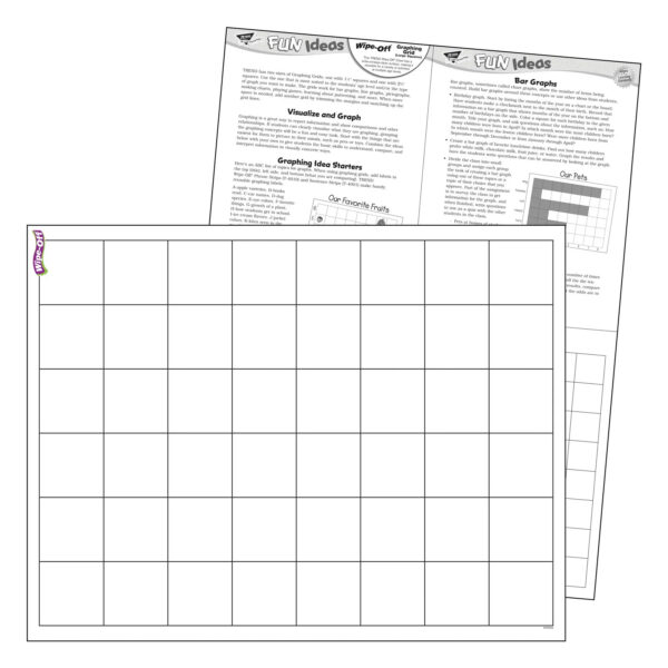 Graphing Grid (Large Squares) Wipe-Off Chart, 17" x 22", Pack of 6