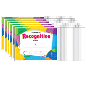 Certificate of Recognition Colorful Classics Certificates, 30 Per Pack, 6 Packs