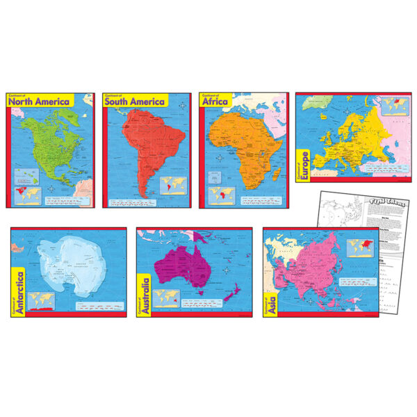 Continents Learning Charts Combo Pack, Set of 7