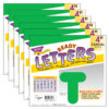 Green 4" Casual Uppercase Ready Letters, 6 Packs