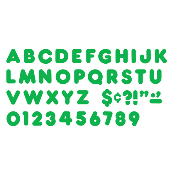 Green 4" Casual Uppercase Ready Letters, 6 Packs