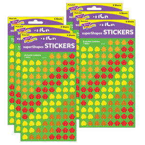 Autumn Leaves superShapes Stickers, 800 Per Pack, 6 Packs