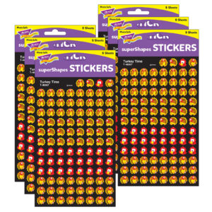 Turkey Time superShapes Stickers, 800 Per Pack, 6 Packs