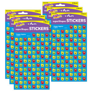 Happy Apples superShapes Stickers, 800 Per Pack, 6 Packs