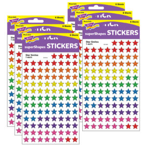 Star Smiles superShapes Stickers, 800 Per Pack, 6 Packs