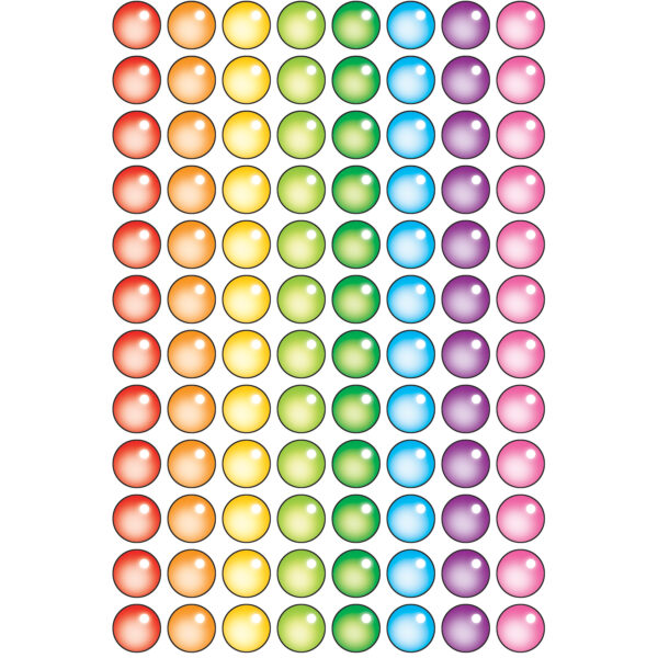 Rainbow Gel superSpots Stickers, 800 Per Pack, 6 Packs