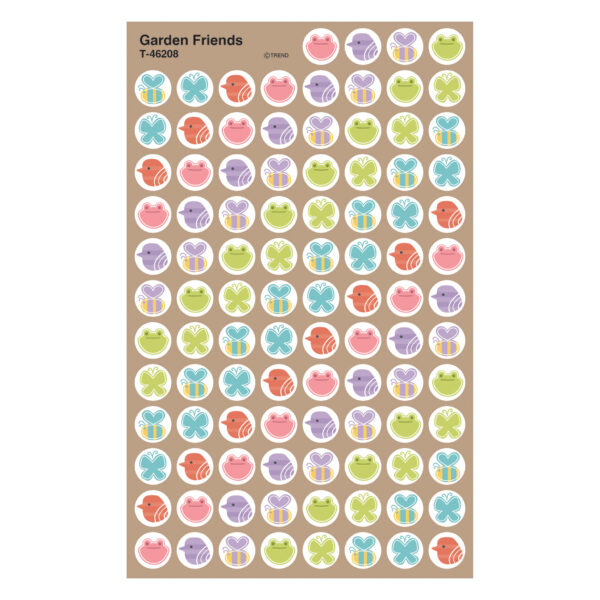 Garden Friends superSpots Stickers, 800 Per Pack, 6 Packs