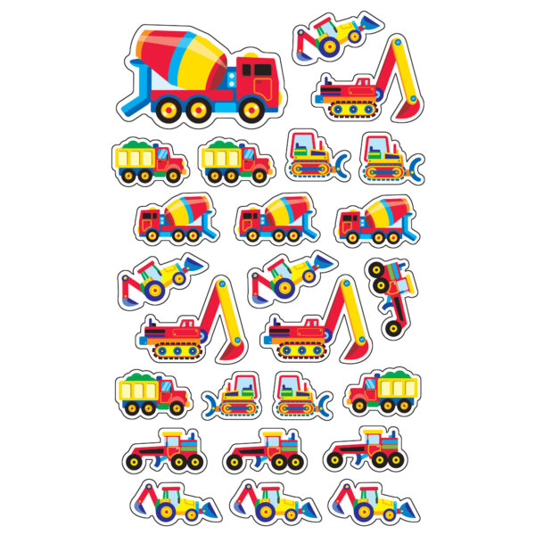 Construction Vehicles superShapes Stickers-Large, 200 Per Pack, 6 Packs