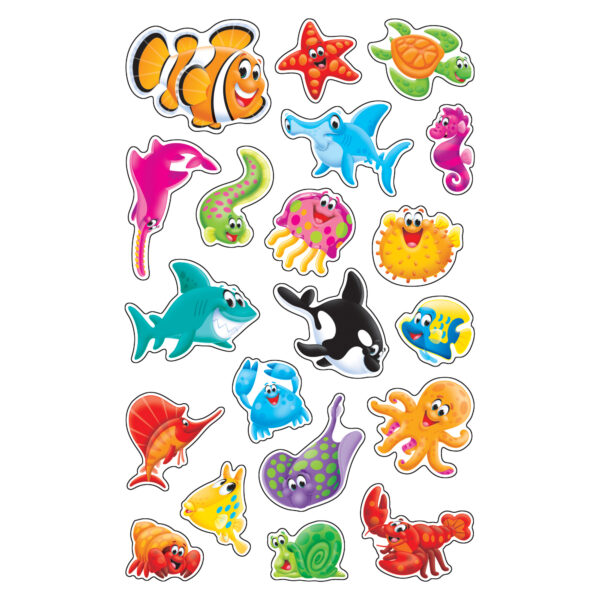 Sea Buddies superShapes Stickers-Large, 160 Per Pack, 6 Packs