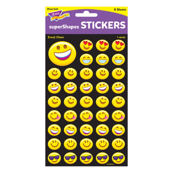 Emotion Icon Cheer superShapes Stickers-Large, 336 Per Pack, 6 Packs