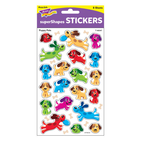 Puppy Pals superShapes Stickers-Large, 160 Per Pack, 6 Packs