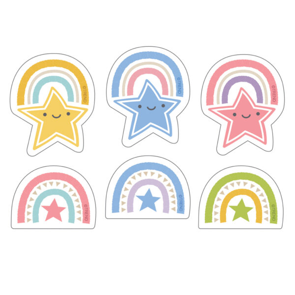 Rainbows & Stars Large superShapes Stickers, 120 Per Pack, 6 Packs