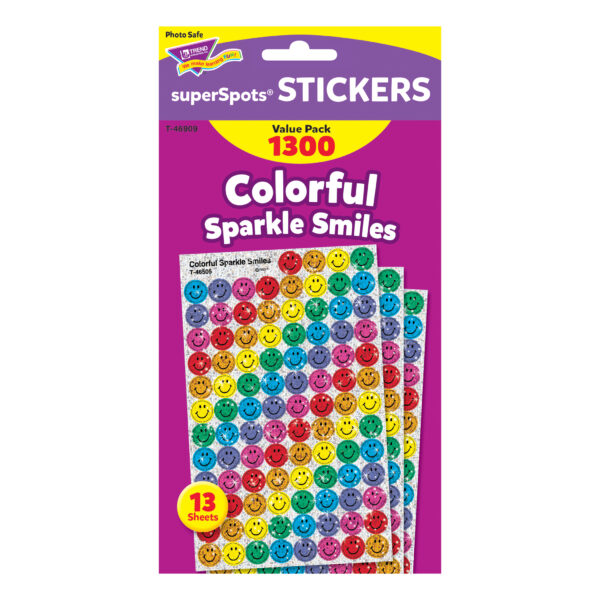 Colorful Sparkle Smiles superSpots Value Pack, 1300 Per Pack, 3 Packs