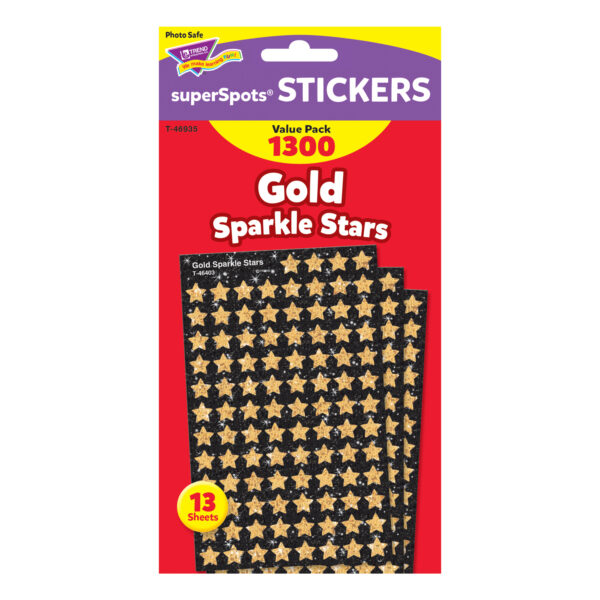 Gold Sparkle Stars superShapes Value Pack, 1300 Per Pack, 3 Packs