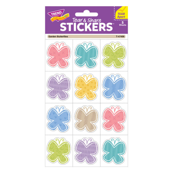 Garden Butterflies Tear , 60 Per Pack, 6 Packs