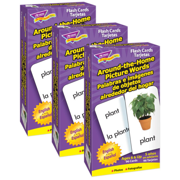 Around-the-Home-Palabras (EN-SP) Skill Drill Flash Cards, 3 Packs