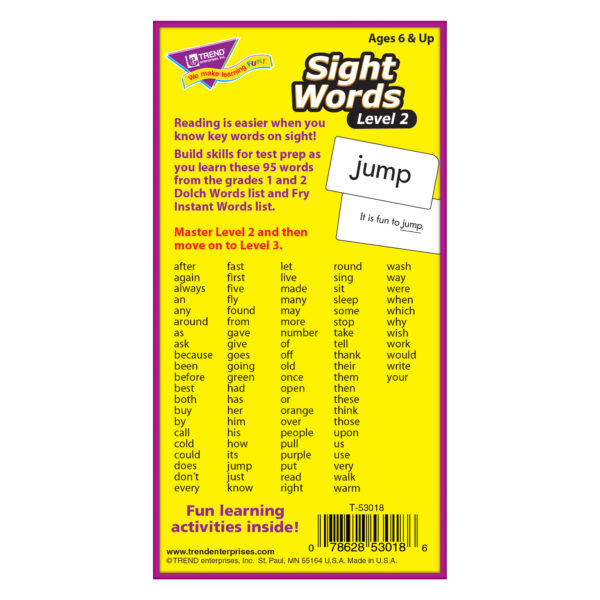 Sight Words  Level 2 Skill Drill Flash Cards, 3 Packs