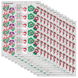 Christmas Joys Sparkle Stickers, 72 Per Pack, 12 Packs