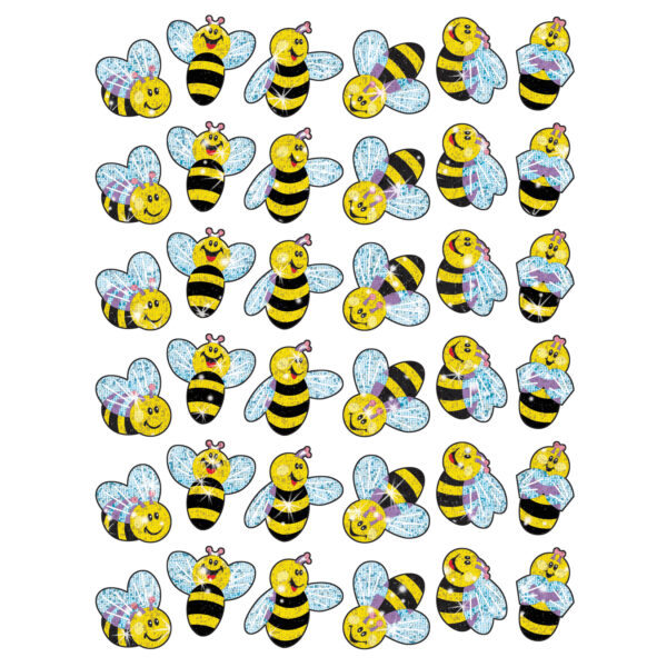 Buzzing Bumblebees Sparkle Stickers, 72 Per Pack, 12 Packs