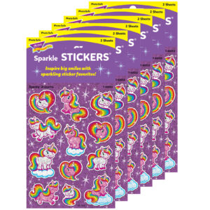 Sparkly Unicorns Sparkle Stickers, 24 Per Pack, 6 Packs