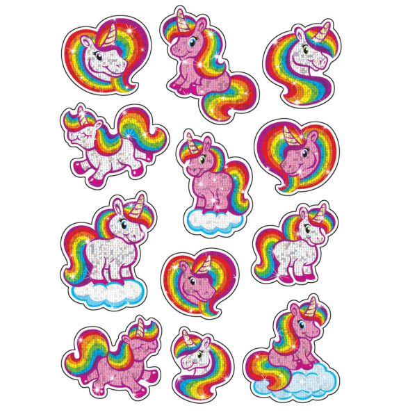 Sparkly Unicorns Sparkle Stickers, 24 Per Pack, 6 Packs