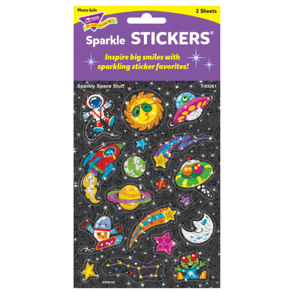 Sparkly Space Stuff Sparkle Stickers, 36 Per Pack, 6 Packs