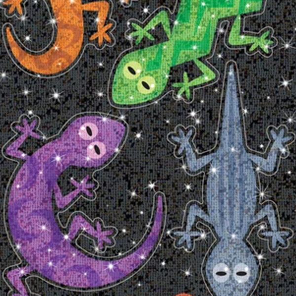 Shiny Lizards Large Sparkle Stickers, 8 Per Pack, 6 Packs