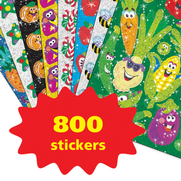 Sparkle Stickers Assortment Pack, 800 Stickers