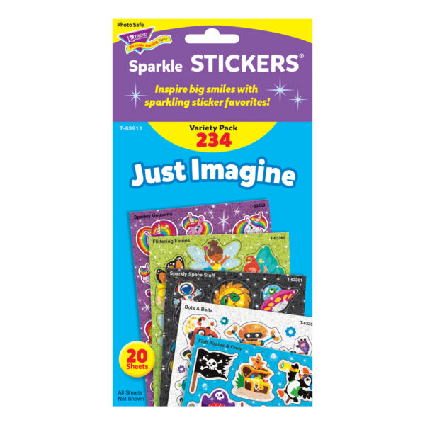 Just Imagine Sparkle Stickers Variety Pack, 234 Per Pack, 2 Packs