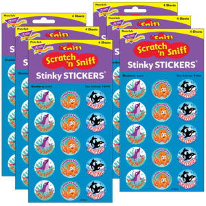 Sea Animals-Blueberry Stinky Stickers, 60 Per Pack, 6 Packs