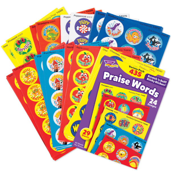 Praise Words Stinky Stickers Variety Pack, 435 Per Pack, 2 Packs