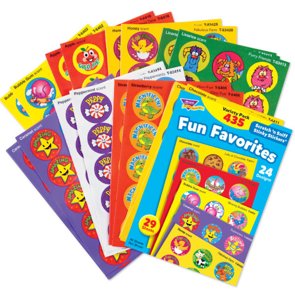 Fun Favorites Stinky Stickers Variety Pack, 435 Per Pack, 2 Packs