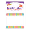 Cheerful Stripes Terrific Labels, 36 Per Pack, 6 Packs