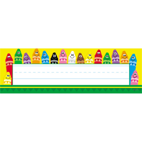 Colorful Crayons Desk Toppers Name Plates, 36 Per Pack, 6 Packs