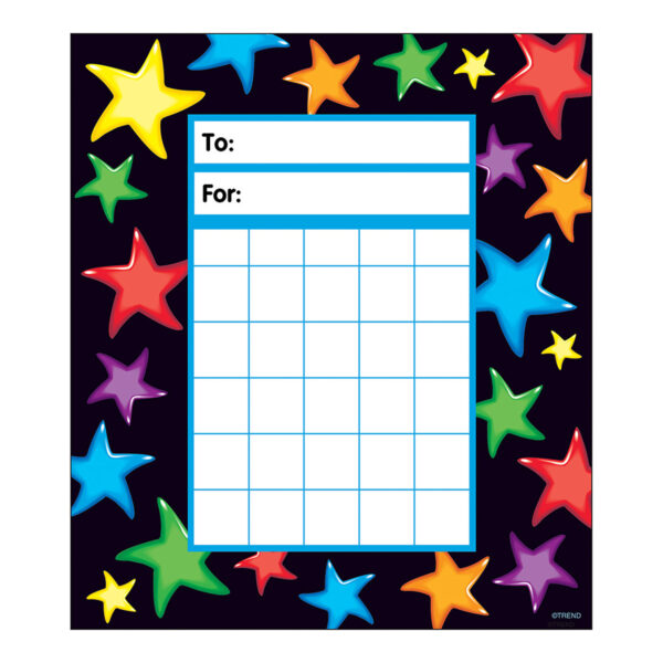 Gel Stars Incentive Pad, 36 Sheets Per Pad, Pack of 6