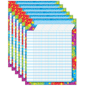 Stars 'n Swirls Incentive Chart, 17" x 22", Pack of 6