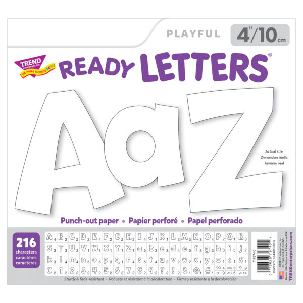 White 4" Playful Combo Ready Letters, 216 Pieces Per Pack, 2 Packs