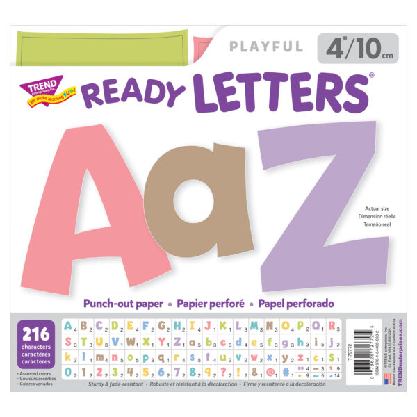 Summer Morning 4" Playful Combo Ready Letters, 216 Pieces Per Pack, 2 Packs