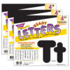 Black 4-Inch Casual Uppercase-Lowercase Combo Pack Ready Letters, 182 Per Pack, 3 Packs