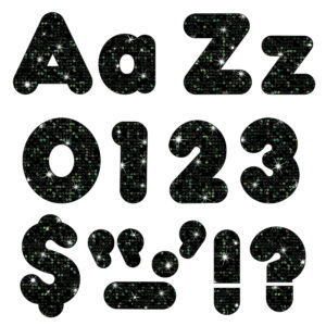 Black Sparkle 4" Casual Combo Ready Letters