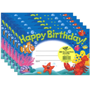 Happy Birthday! Sea Buddies Recognition Awards, 30 Per Pack, 6 Packs