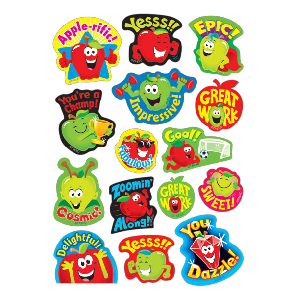 Appealing Apples-Apple Mixed Shapes Stinky Stickers, 60 Per Pack, 6 Packs