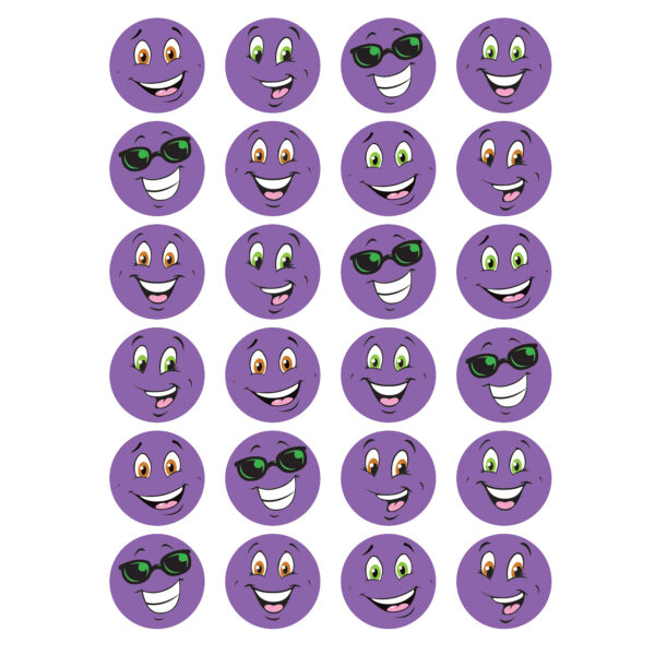 Purple Smiles-Grape Stinky Stickers, 96 Per Pack, 6 Packs