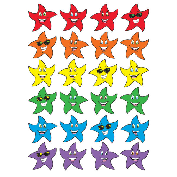 Colorful Star Smiles-Fruit Punch Stinky Stickers, 96 Per Pack, 6 Packs