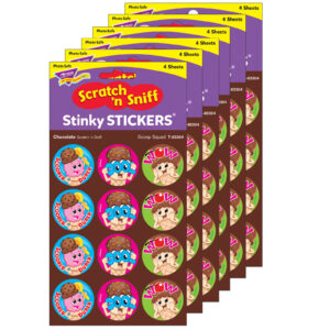 Scoop Squad-Chocolate Stinky Stickers, 48 Per Pack, 6 Packs