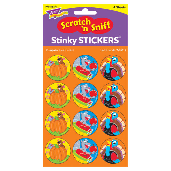 Fall Friends-Pumpkin Stinky Stickers, 48 Per Pack, 6 Packs