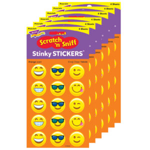 Emotion Icon Cheer-Orange Stinky Stickers, 60 Per Pack, 6 Packs