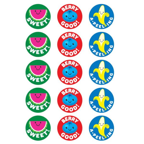 Friendly Fruit-Fruit Punch Stinky Stickers, 60 Per Pack, 6 Packs