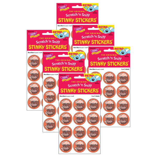 Cool-Root Beer Scented Stickers, 24 Per Pack, 6 Packs