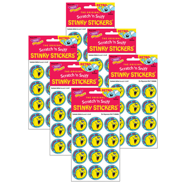 Ex-Squeeze Me!-Lemon Juice Scented Stickers, 24 Per Pack, 6 Packs